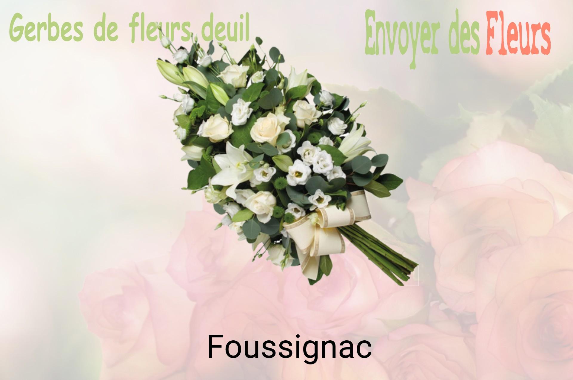Gerbe de fleurs de deuil livrée à Foussignac